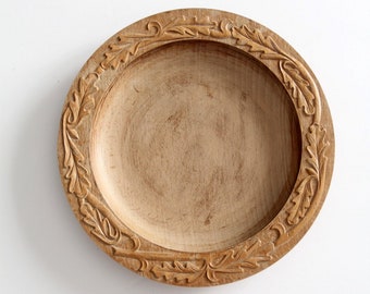 vintage carved wood bowl