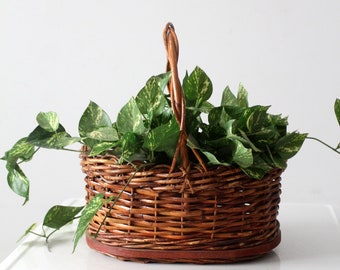 vintage wicker handle basket