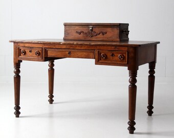 antique writing desk with letter box