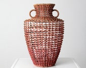 vintage amphora open weave vase