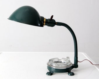 vintage gooseneck desk lamp with ashtray circa 1930s