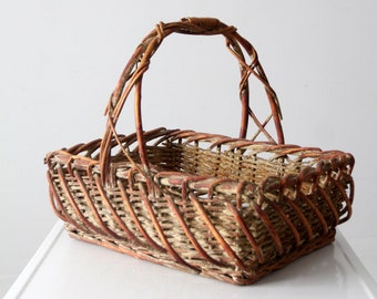 large vintage wicker basket