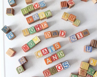 vintage toy alphabet blocks collection 120 pc