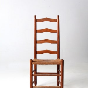 vintage ladder back chair with rush seat