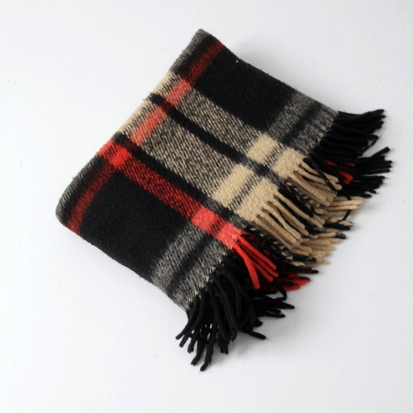 vintage plaid throw blanket