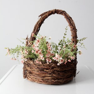 vintage rustic twig cottage basket