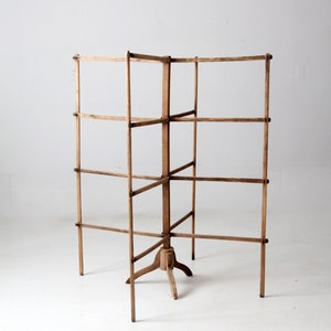 antique drying rack, wood laundry stand