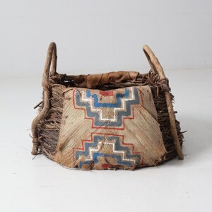 antique painted bark basket
