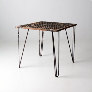 mid-century hairpin leg iron table image 2