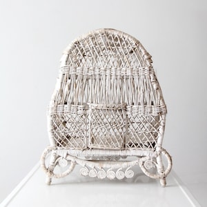 vintage white wicker bird cage