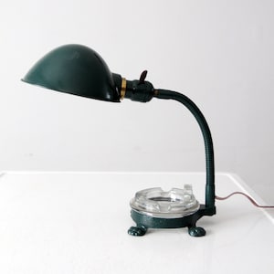 vintage gooseneck desk lamp with ashtray circa 1930s