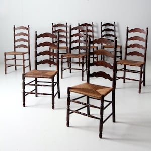 Tell City Chair Company rush seat dining chairs set of 8