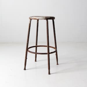 vintage industrial metal stool