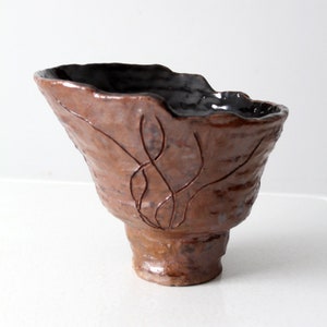 vintage large abstract art pottery bowl