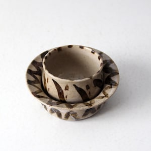 vintage studio pottery cup and saucer set