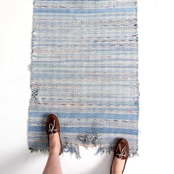 Blue Rag Rug Etsy