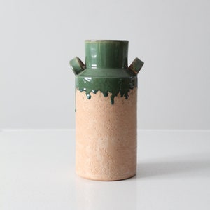 vintage Italian terra cotta drip glaze vase