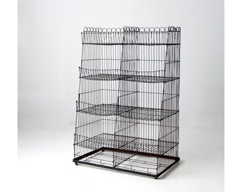 vintage wire shelf rack