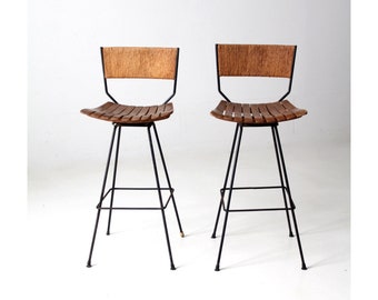 mid-century Arthur Umanoff style stools pair