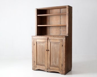 antique 1800s pine hutch