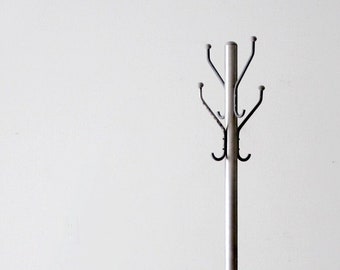 mid-century aluminum coat rack hall stand