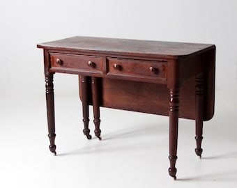 antique writing desk with drop leaf extension