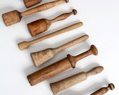 antique wood kitchen pestles collection set of 13