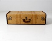 vintage 1930s striped canvas suitcase