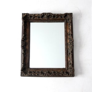 antique ornate wooden mirror