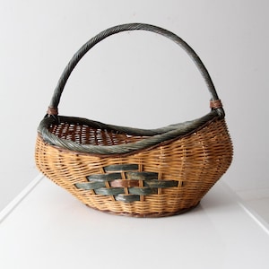 vintage wicker gathering basket