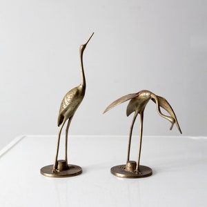 mid-century brass bird figures pair