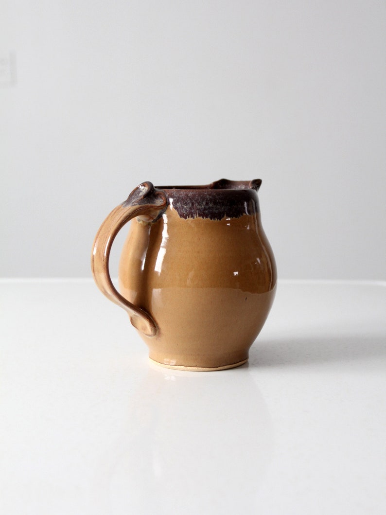 vintage studio pottery pitcher image 9