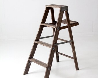 アンティーク雑貨 ladder Vintage Painter's Wooden Folding Ladder - Etsy