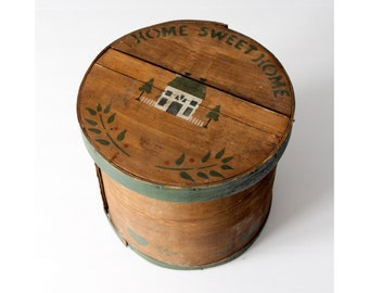 vintage pantry box, Home Sweet Home band box