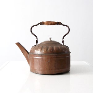antique copper kettle - decorative kitchen teakettle