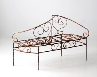 antique iron conversation bench, tete-a-tete garden bench