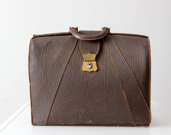 vintage leather briefcase