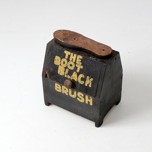 antique boot shine box, primitive shoe shine stand
