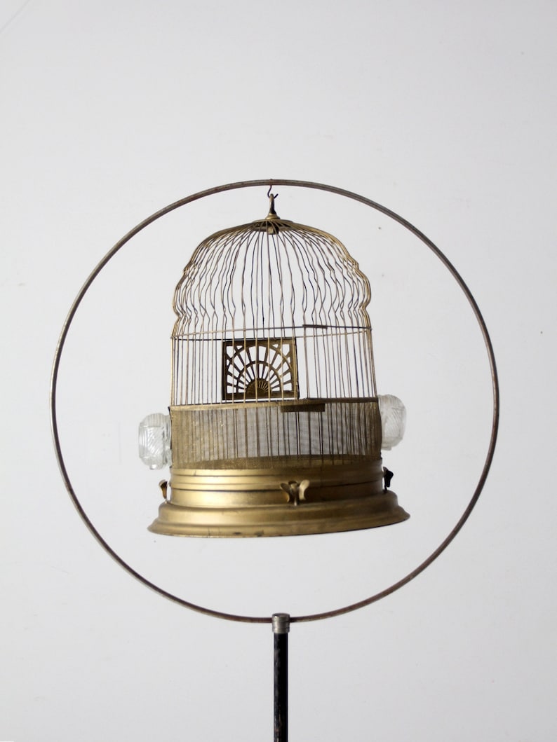Antique Crown Bird Cage With Stand - Etsy