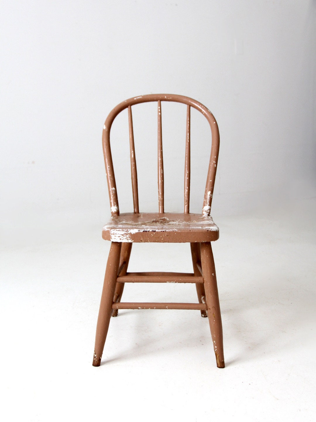 Vintage Spindle Back Farmhouse Chair Painted Wooden Windsor Etsy