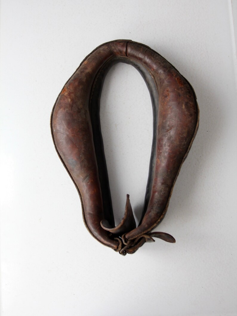 Antique Horse Collar Leather Equestrian Tack Yoke Harness Etsy