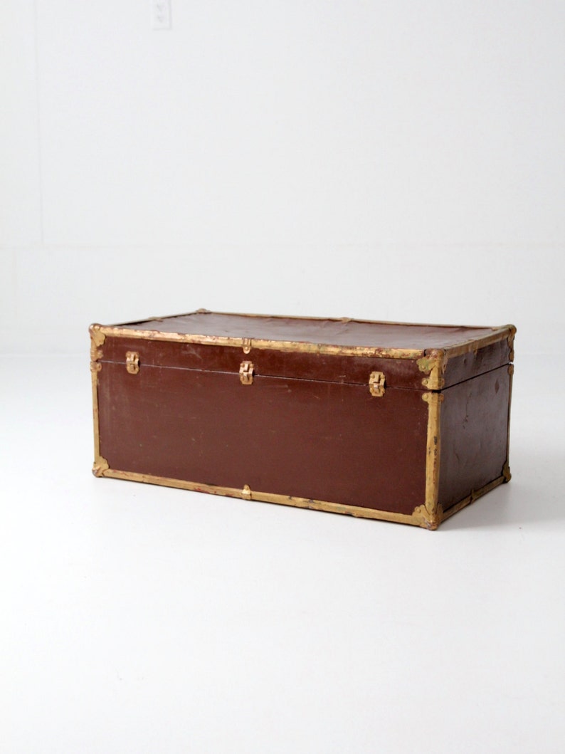 vintage trunk painted metal steamer trunk storage
