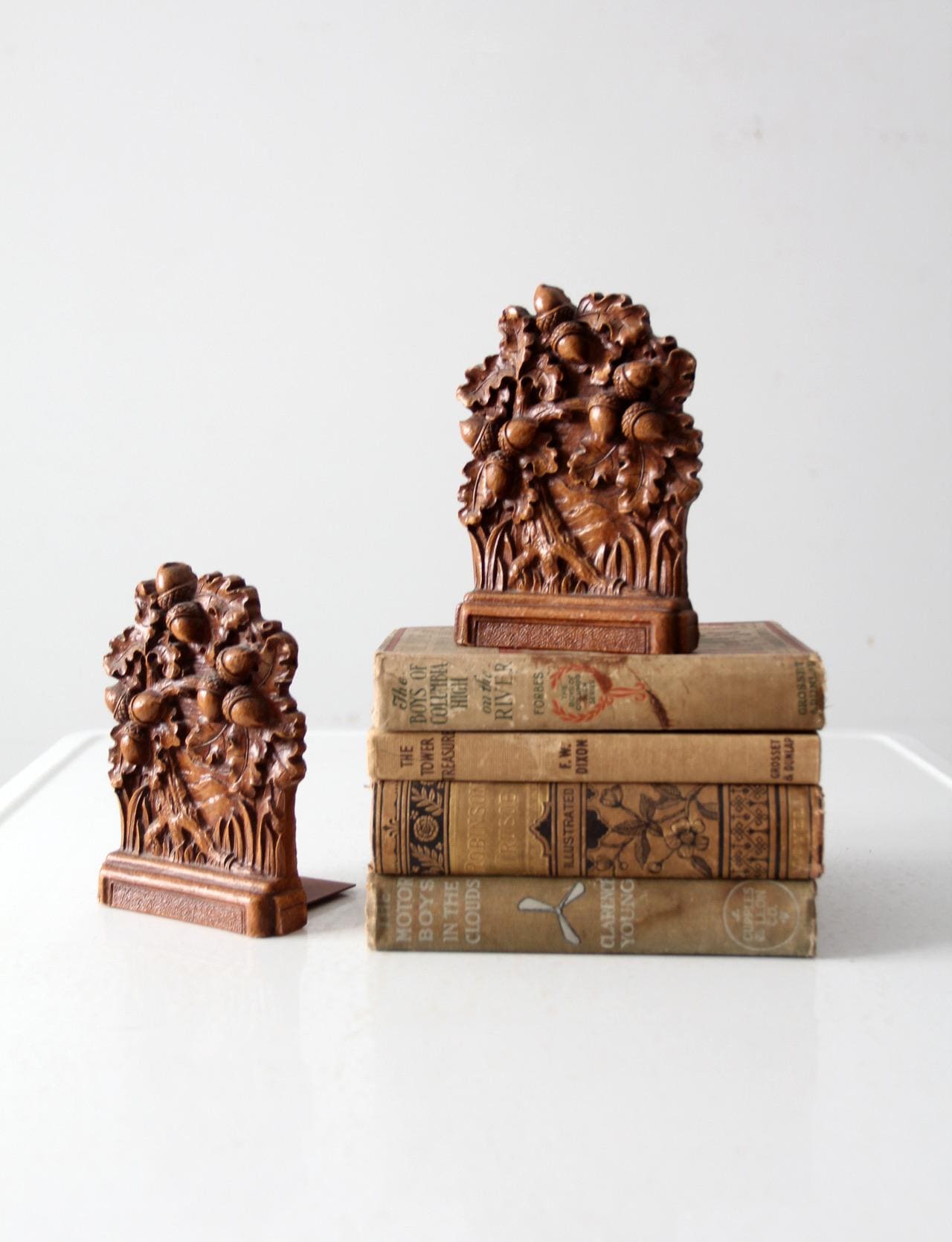 Vintage Syroco Style Acorn Bookends Pair - Etsy