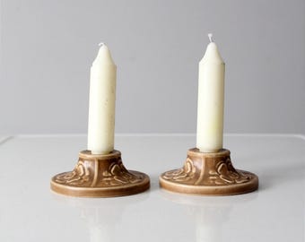 pair of antique Rookwood Pottery candlestick holders