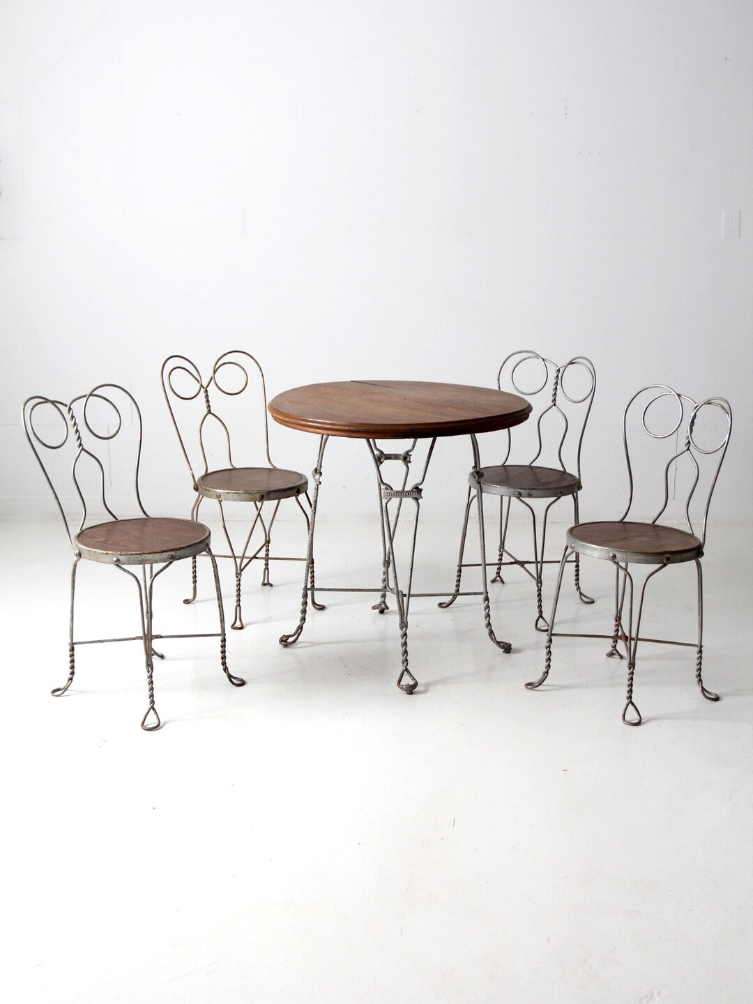 Antique Ice Cream Parlor Table and Chairs Art Nouveau Table Set Etsy