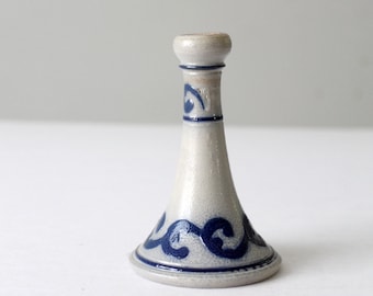 vintage Wisconsin Pottery salt glaze candlestick holder