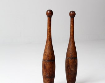 【ヴィンテージ】 インディアンクラブ 木製 ジャグリングクラブ アンティーク Antique Juggling Clubs / Indian Juggling Pins / Wood Meels