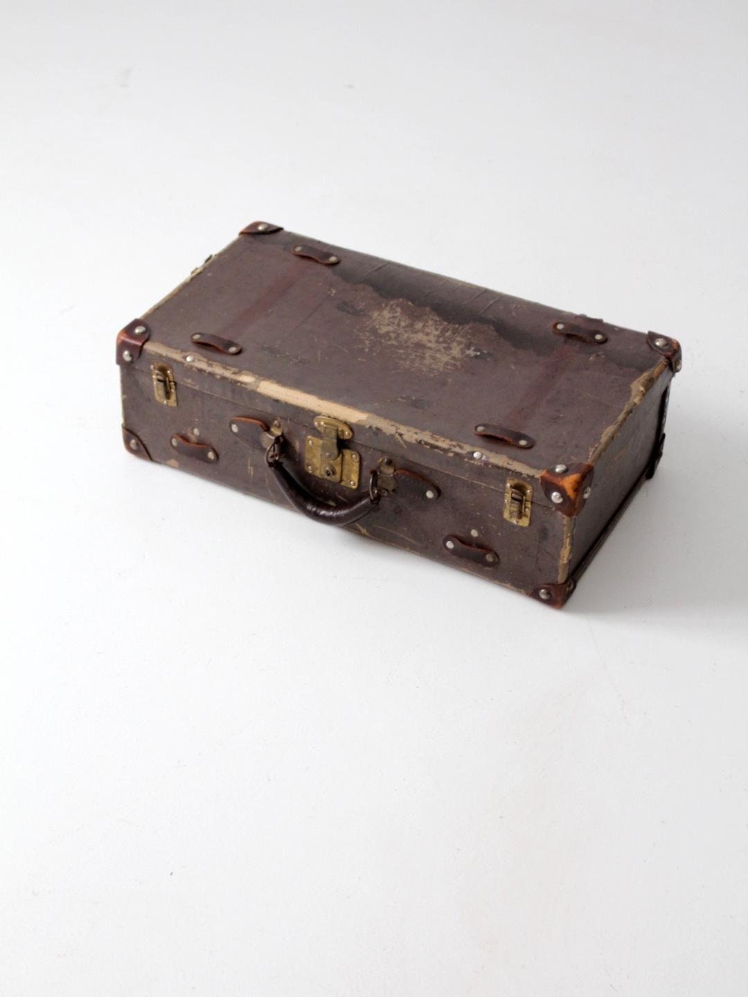 Vintage Hardboard Suitcase Brown 