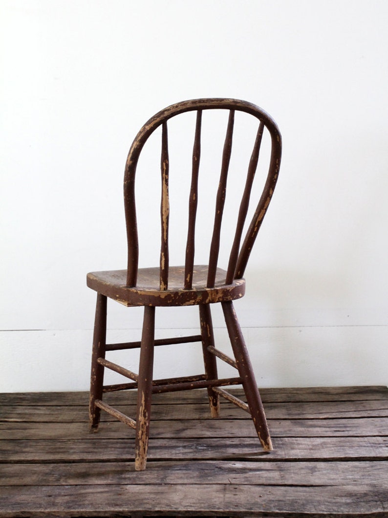 Antique Wood Spindle Chair // Painted Wood Chair Etsy