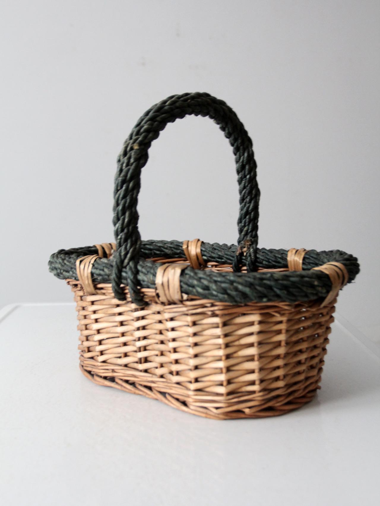 ヴィンテージの籐かご - Etsy 日本